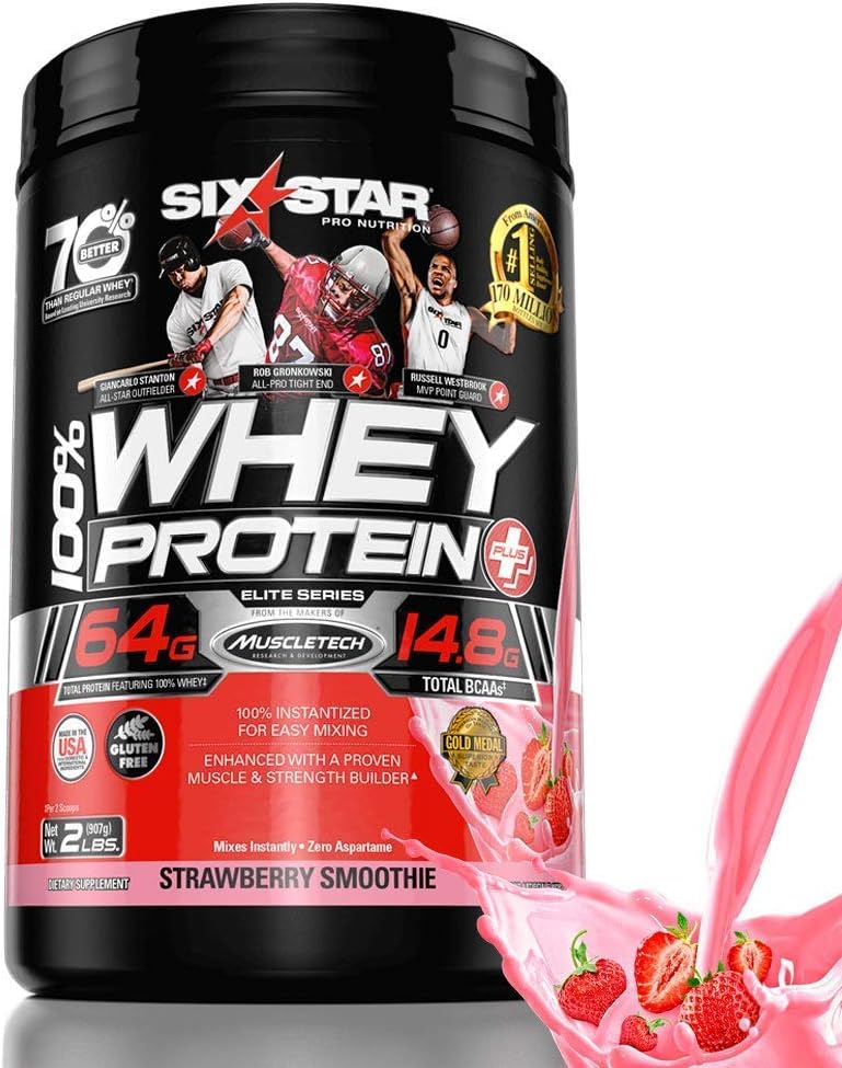 Whey Protein Powder plus - Muscle Building & Recovery Formula with Whey Isolate Powder, Bcaas, 30G Protein, Immune Support - Post-Workout Supplement - Vanilla Cream, 1.8 Lbs