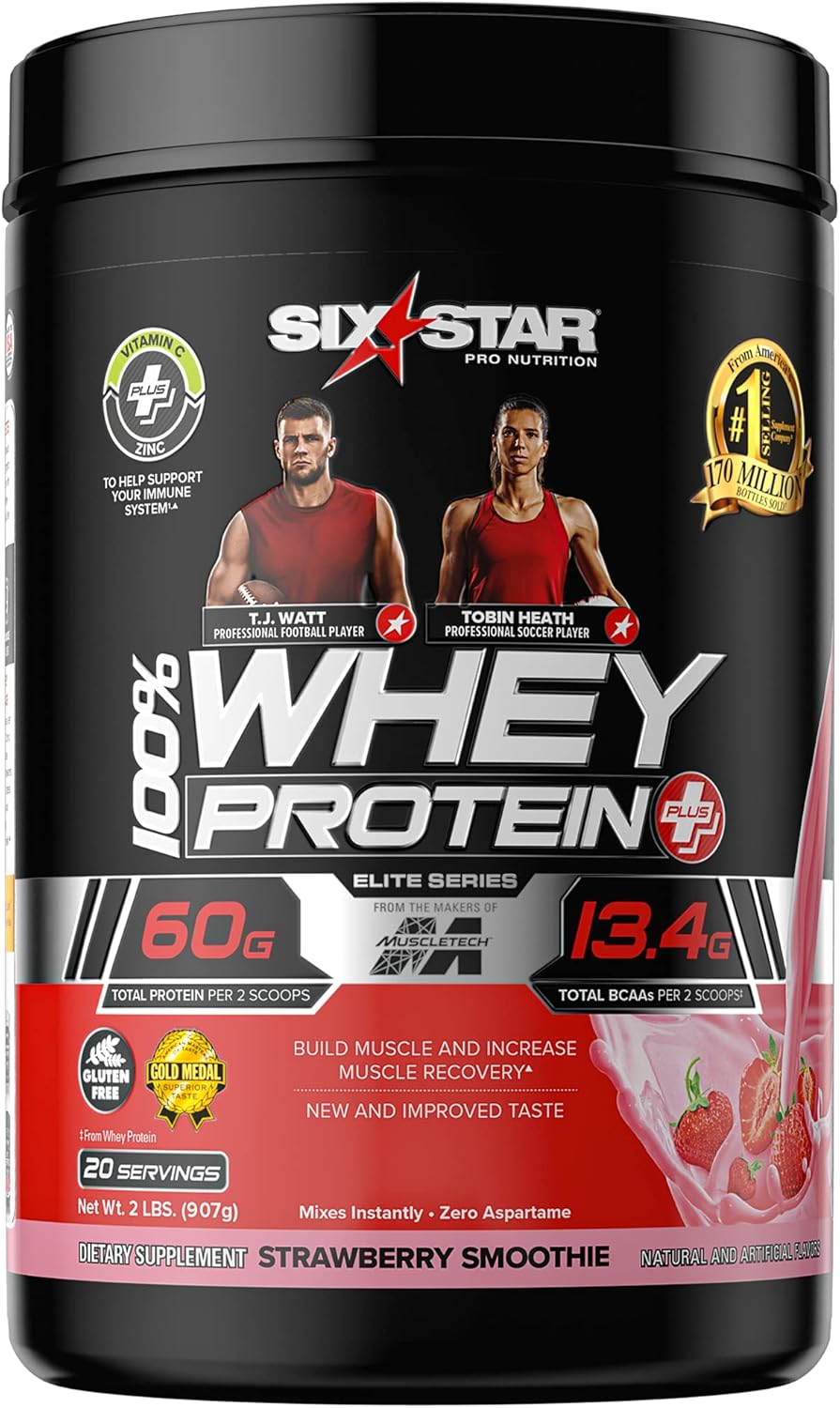 Whey Protein Powder plus - Muscle Building & Recovery Formula with Whey Isolate Powder, Bcaas, 30G Protein, Immune Support - Post-Workout Supplement - Vanilla Cream, 1.8 Lbs