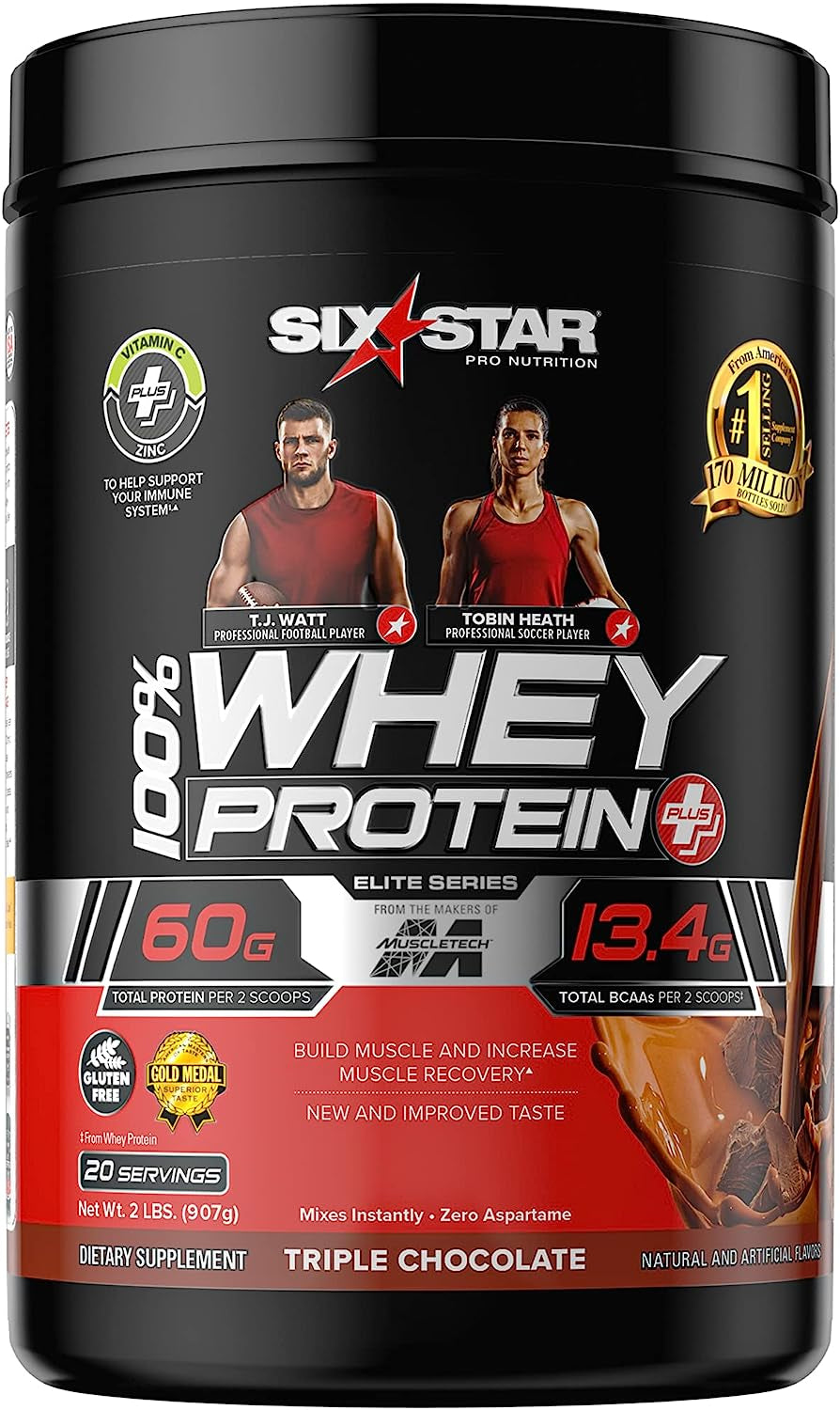 Whey Protein Powder + Immune Support | Whey Protein plus | Whey Protein Isolate & Peptides + Muscle Builder | Lean Protein Powder for Muscle Gain & Recovery | Chocolate, 2 Lbs
