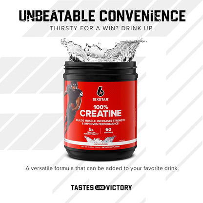 100% Creatine Monohydrate Powder - Unflavored Micronized Creatine Monohydrate Supplement for Workout Performance, Muscle Building & Strength - Creatine Powder for Women & Men - 60 Servings
