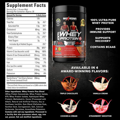 Whey Protein Powder + Immune Support |  Whey Protein plus | Whey Protein Isolate & Peptides + Muscle Builder | Lean Protein Powder for Muscle Gain & Recovery | Chocolate, 2 Lbs