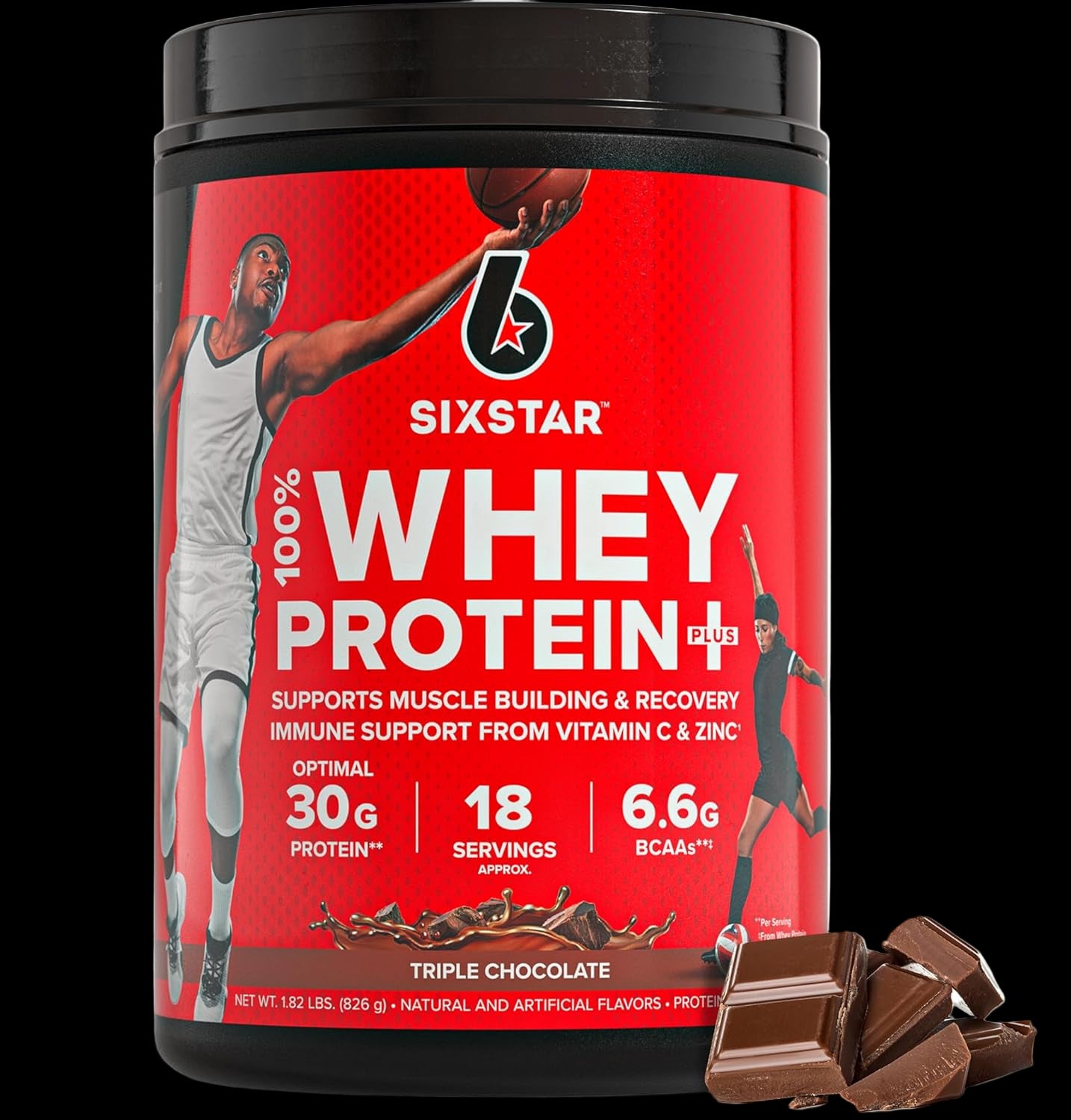 Whey Protein Powder plus - Muscle Building & Recovery Formula with Whey Isolate Powder, Bcaas, 30G Protein, Immune Support - Post-Workout Supplement - Vanilla Cream, 1.8 Lbs
