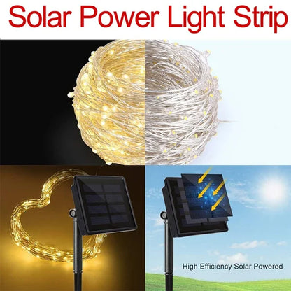 LED Solar Outdoor Garden Fairy String Light