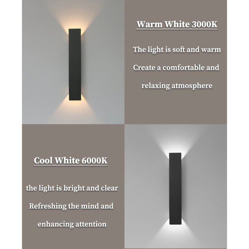 LED Black & White Wall Lamp Indoor/Outdoor