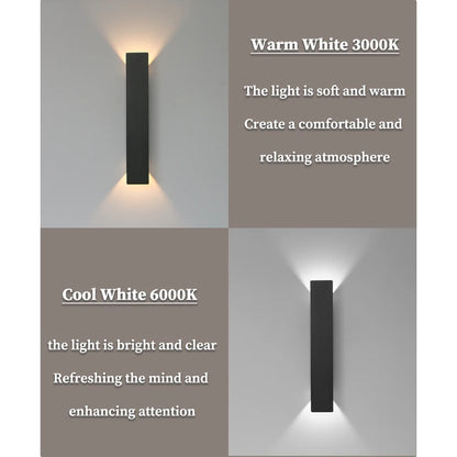 LED Black & White Wall Lamp Indoor/Outdoor