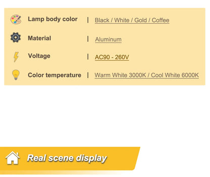 LED Black & White Wall Lamp Indoor/Outdoor