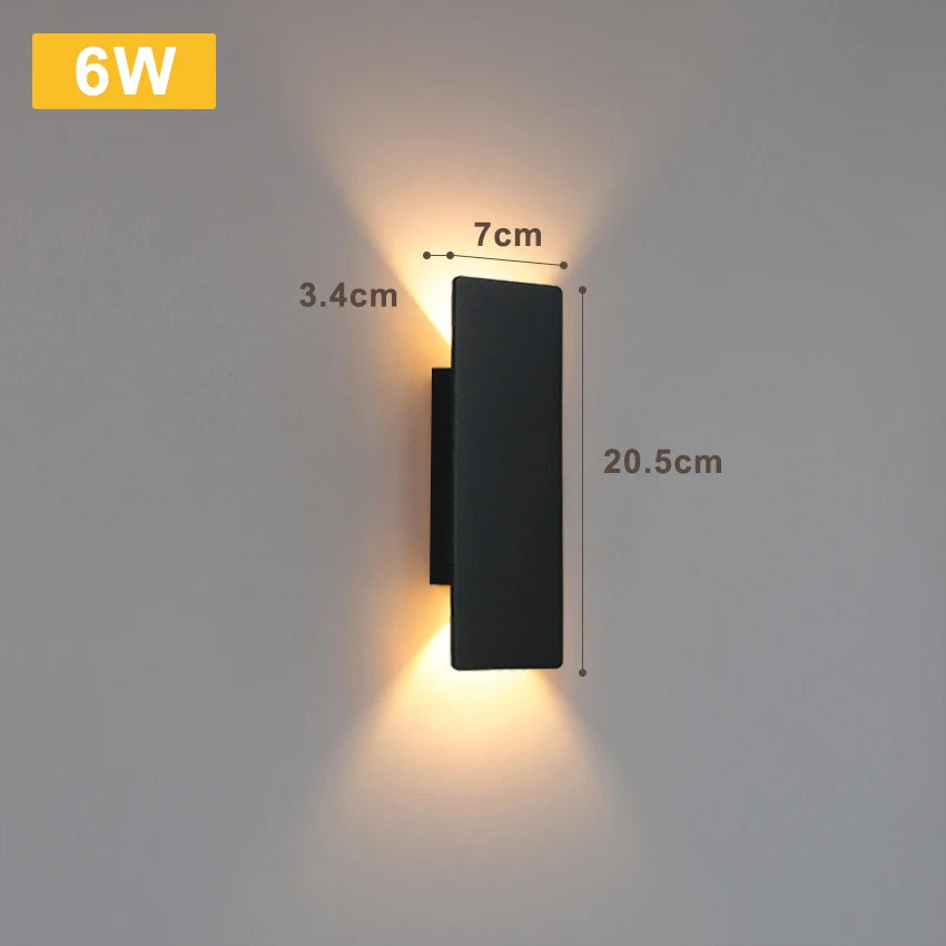 LED Black & White Wall Lamp Indoor/Outdoor