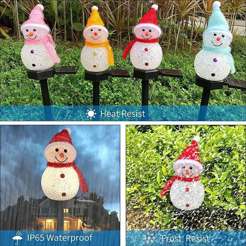 Outdoor Christmas Snowman Light, Solar Powered