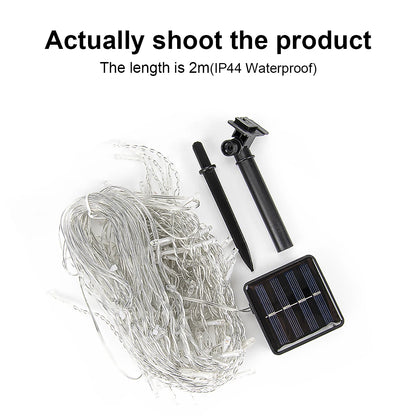 Solar Powered Outdoor Icicle Christmas Lights