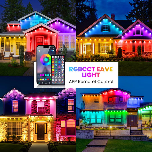 Permanent Outdoor Eaves LED/RGB Waterproof String Lights, Christmas Party Lighting