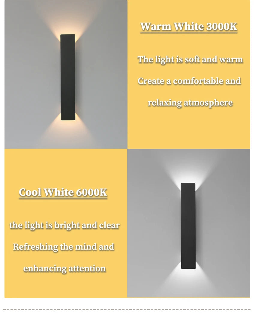 LED Black & White Wall Lamp Indoor/Outdoor