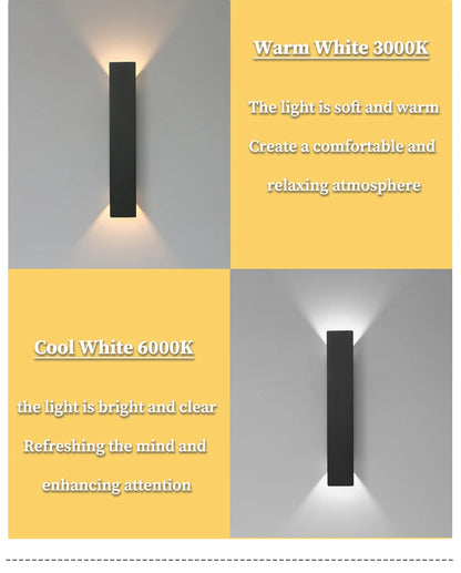 LED Black & White Wall Lamp Indoor/Outdoor