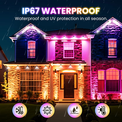 Permanent Outdoor Eaves LED/RGB Waterproof String Lights, Christmas Party Lighting