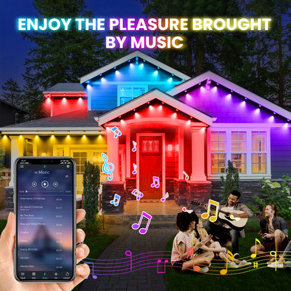 Permanent Outdoor Eaves LED/RGB Waterproof String Lights, Christmas Party Lighting