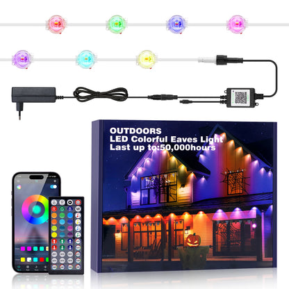 Permanent Outdoor Eaves LED/RGB Waterproof String Lights, Christmas Party Lighting