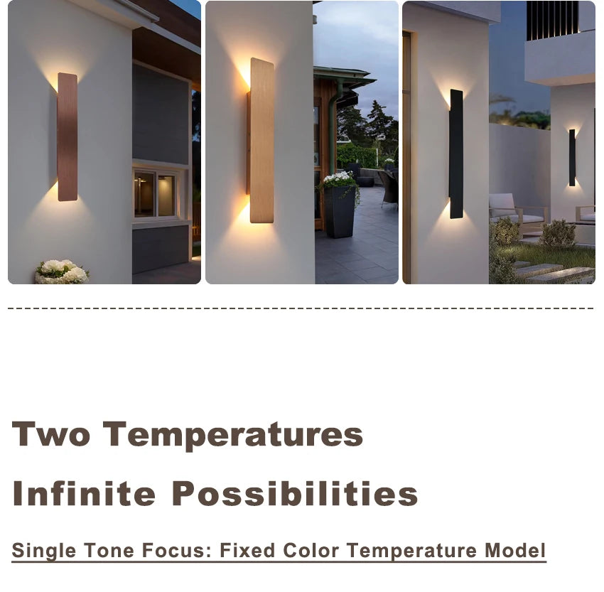 LED Black & White Wall Lamp Indoor/Outdoor