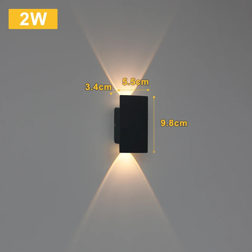 LED Black & White Wall Lamp Indoor/Outdoor