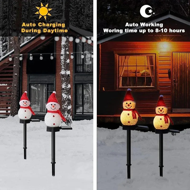 Outdoor Christmas Snowman Light, Solar Powered