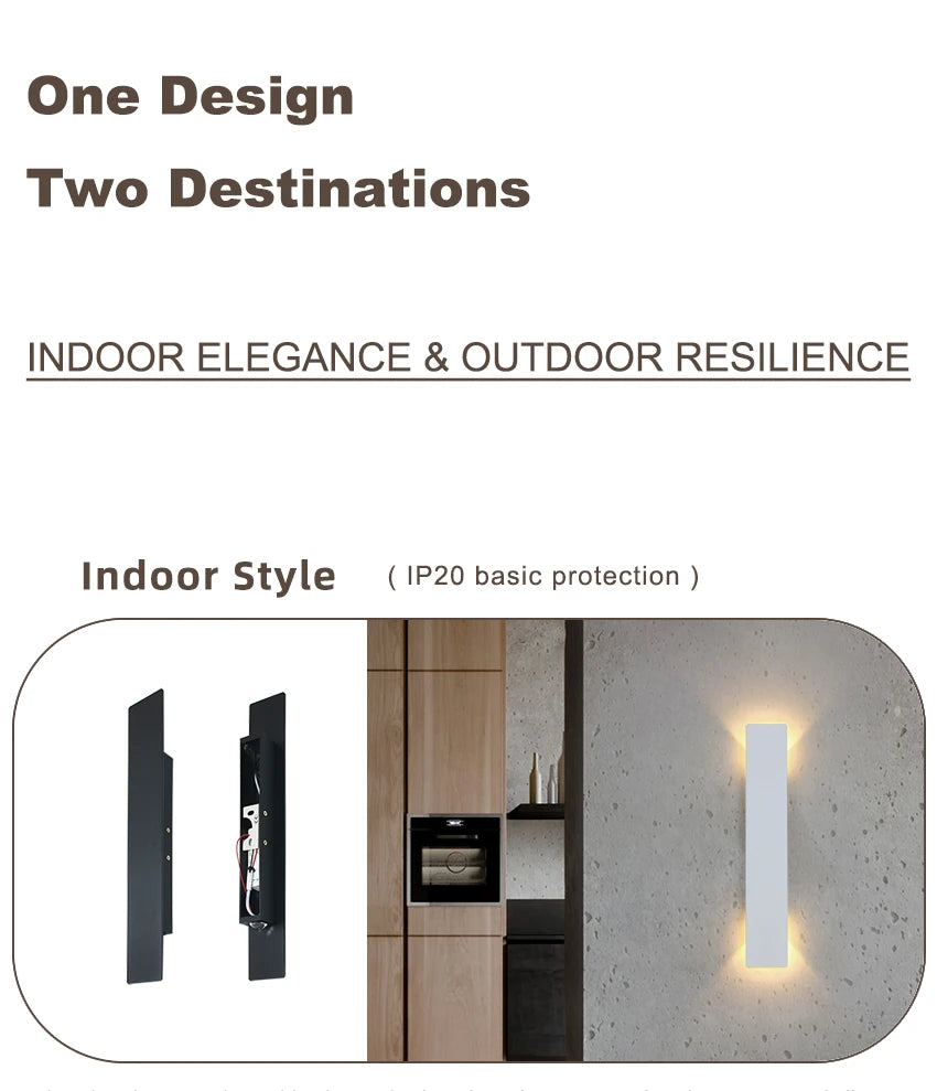 LED Black & White Wall Lamp Indoor/Outdoor