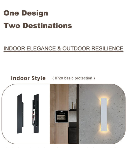 LED Black & White Wall Lamp Indoor/Outdoor